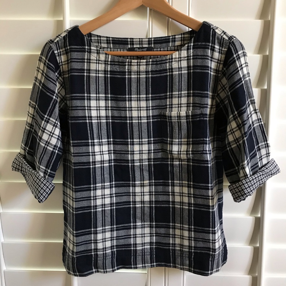 Madewell | 3/4 sleeves plaid pullover flannel
